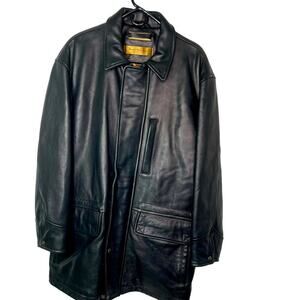 Marc New York Andrew Marc Mens Black Leather Coat size Medium